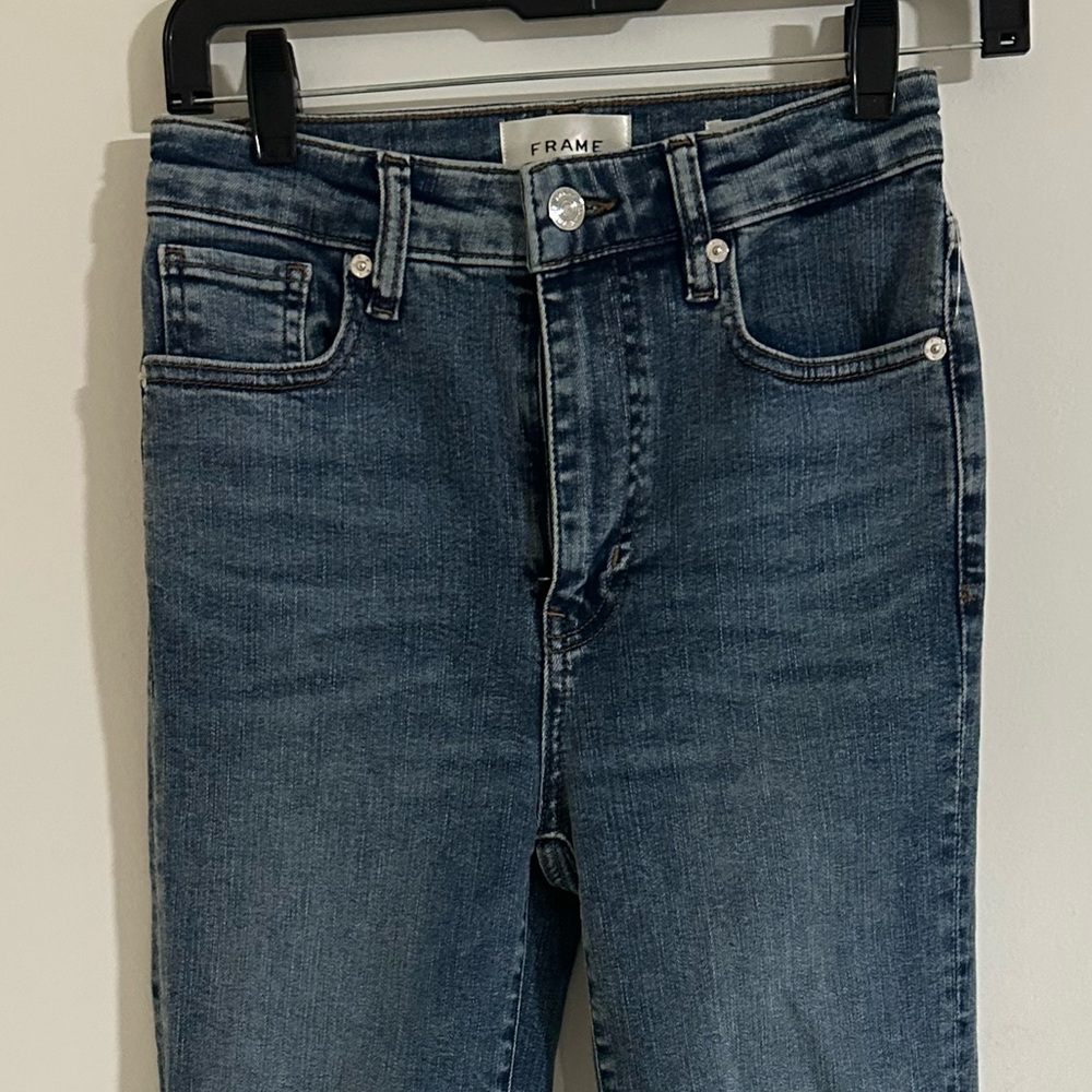 Frame Denim Women's Straight Leg Jeans in Dark Blue